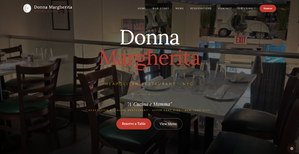 Donna Margherita homepage designed and built by MNLV Marketing