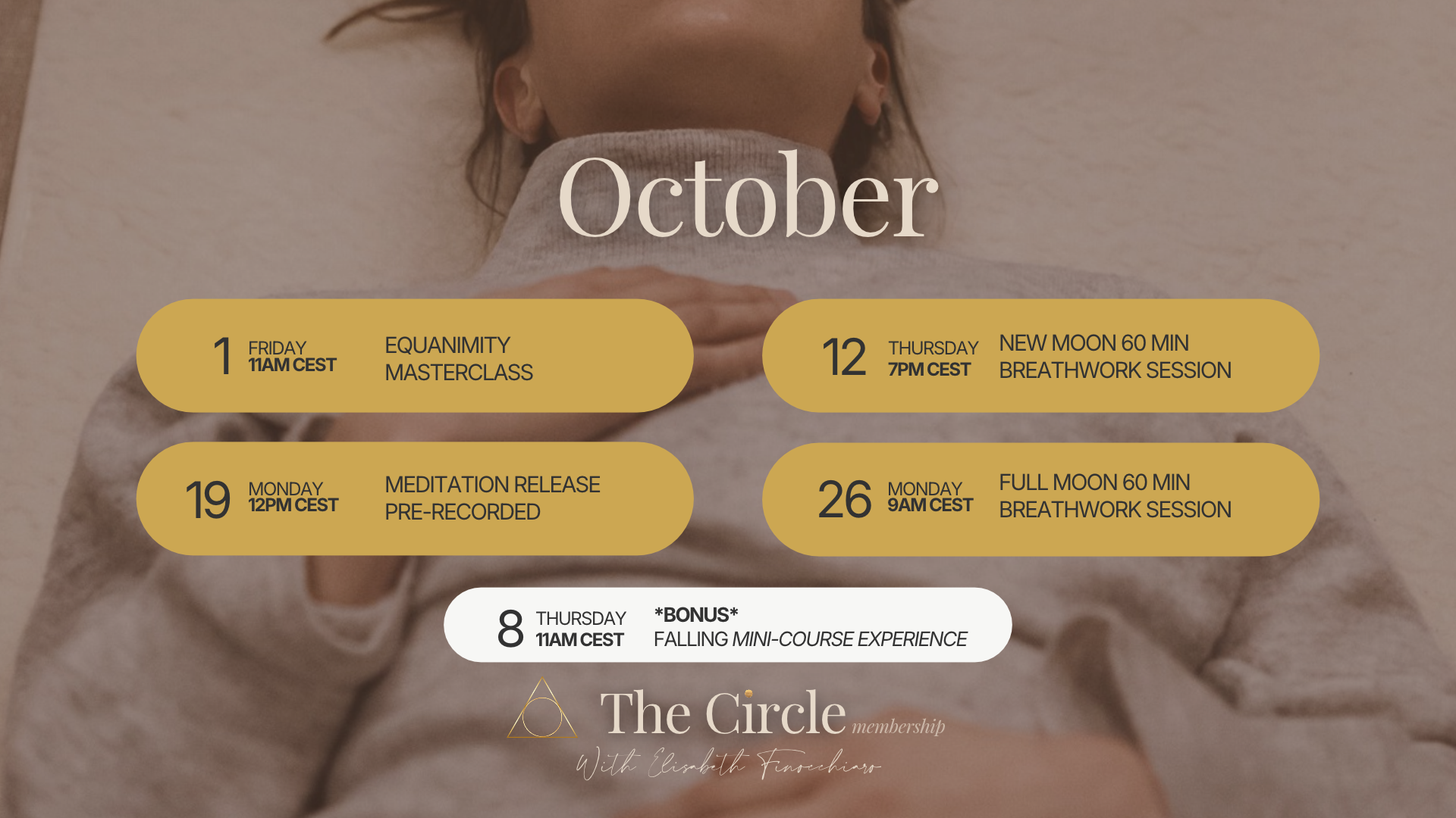 The Circle membership — October live schedule