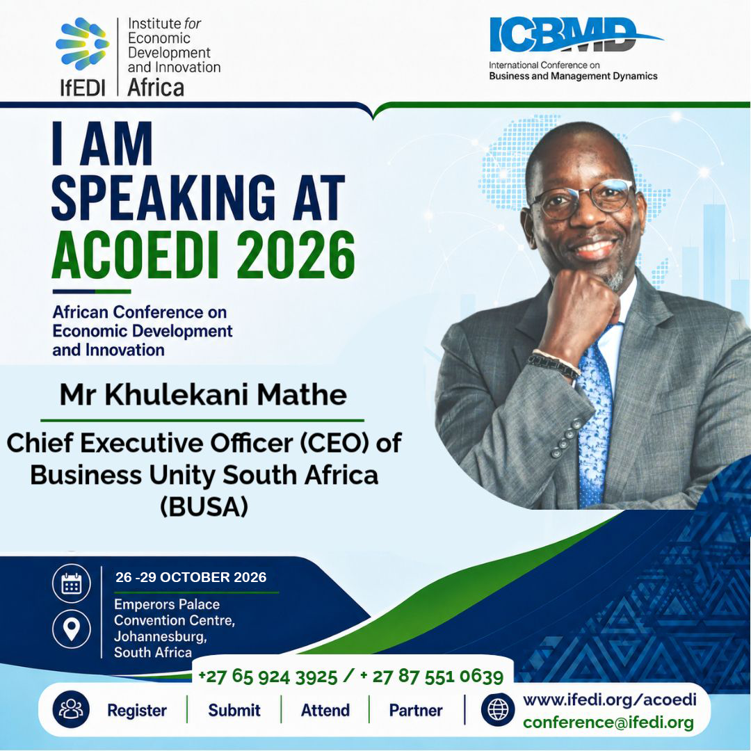 Mr Khulekani Mathe, Chief Executive Officer, Business Unity South Africa (BUSA) of Business Unity South Africa (BUSA).
