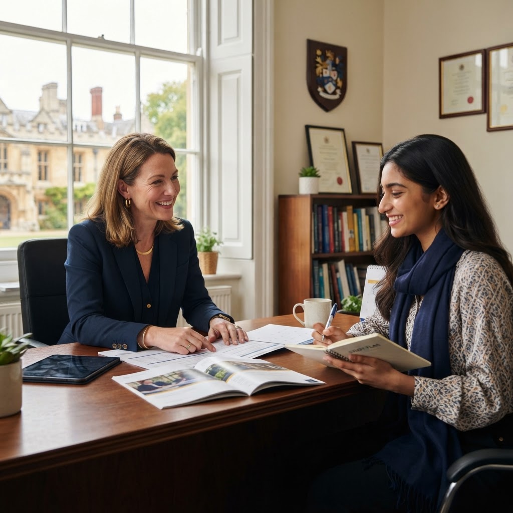 International student speaking with a BAHS admissions adviser
