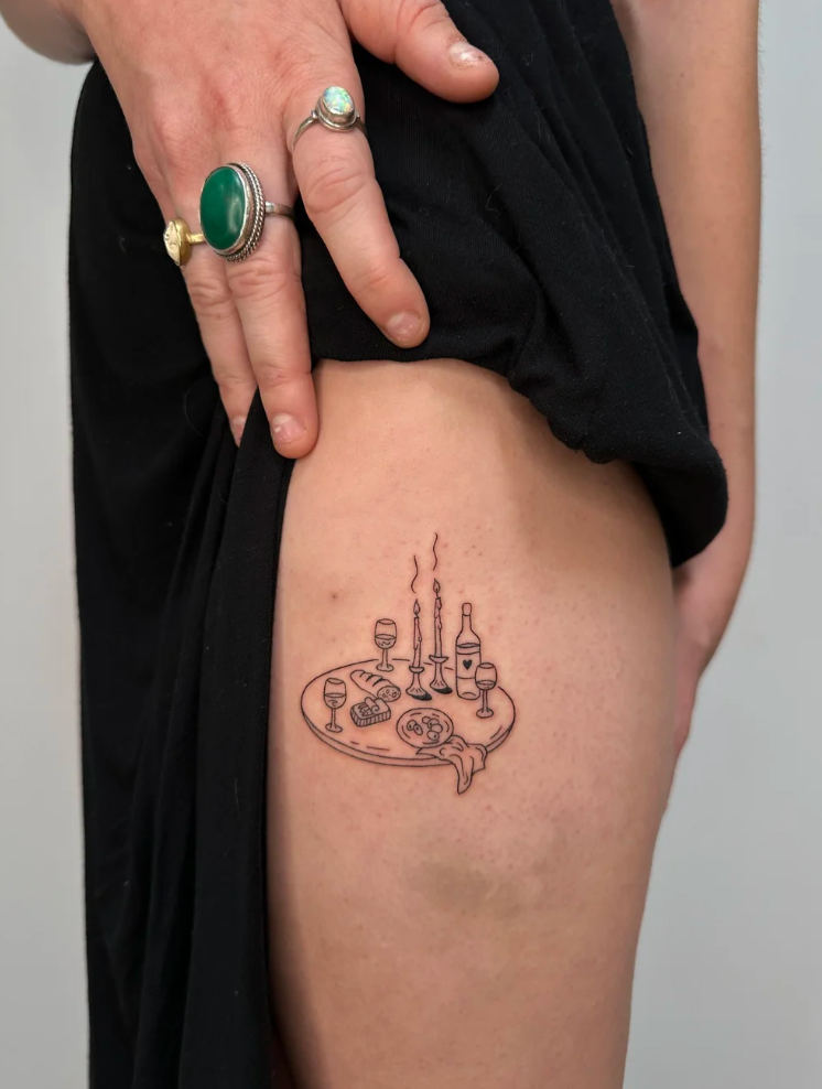 fine line tattoo by Arabella Vida at The Sunroom LA, Santa Monica CA