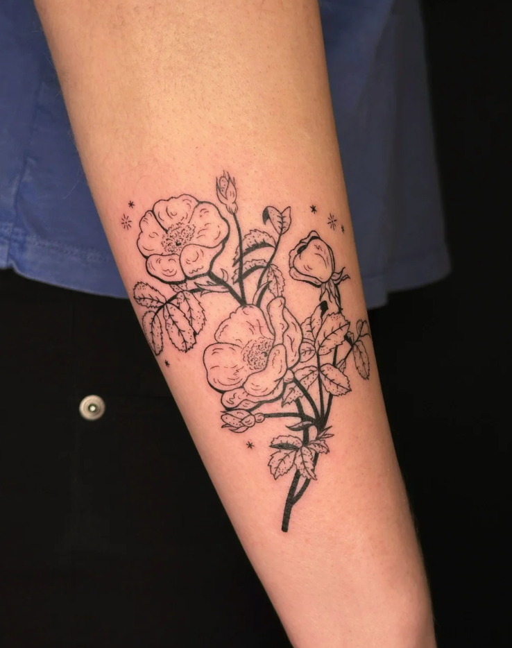 fine line tattoo by Arabella Vida at The Sunroom LA, Santa Monica CA