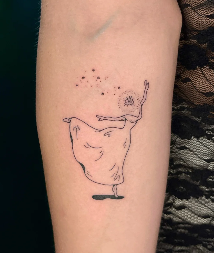 fine line tattoo by Arabella Vida at The Sunroom LA, Santa Monica CA
