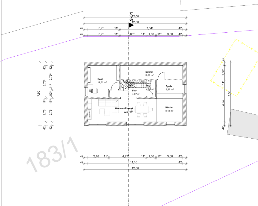 Einfamilienhaus an starker Hanglage