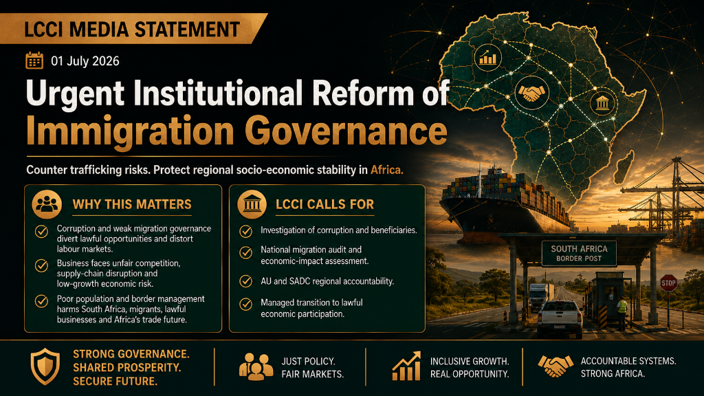 LCCI Calls for Urgent Institutional Reform of Immigration Governance to Counter Rising Human Trafficking and Protect Regional Socio-Economic Stability in Africa
