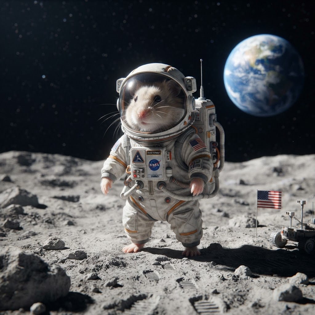 Hamster Astronauta na Lua
