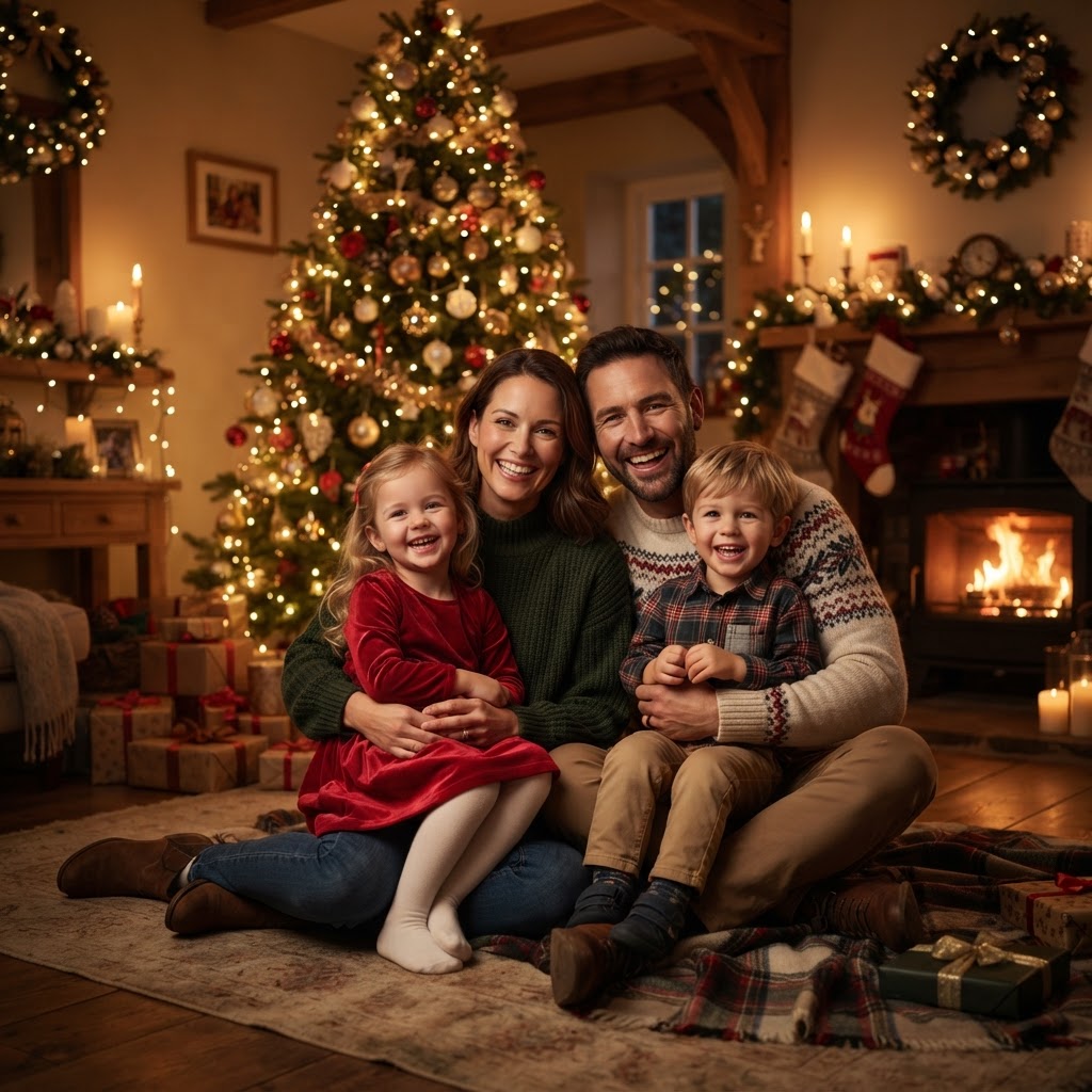 Retrato de Natal Aconchegante