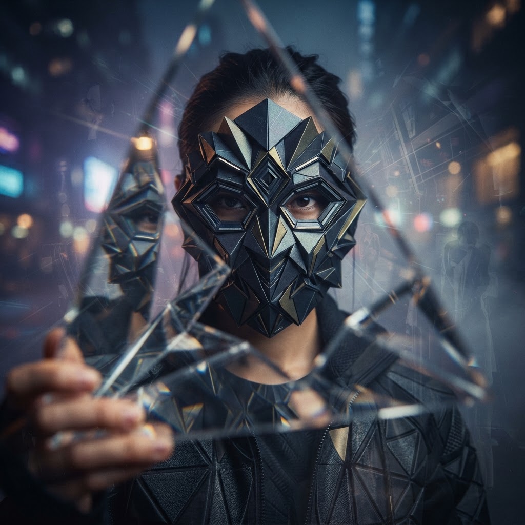 Máscara de Origami Futurista