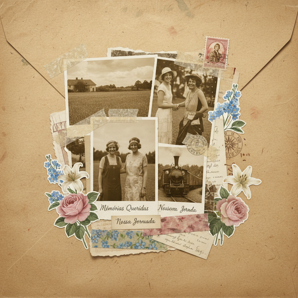 Edição de Foto Estilo Scrapbook Vintage