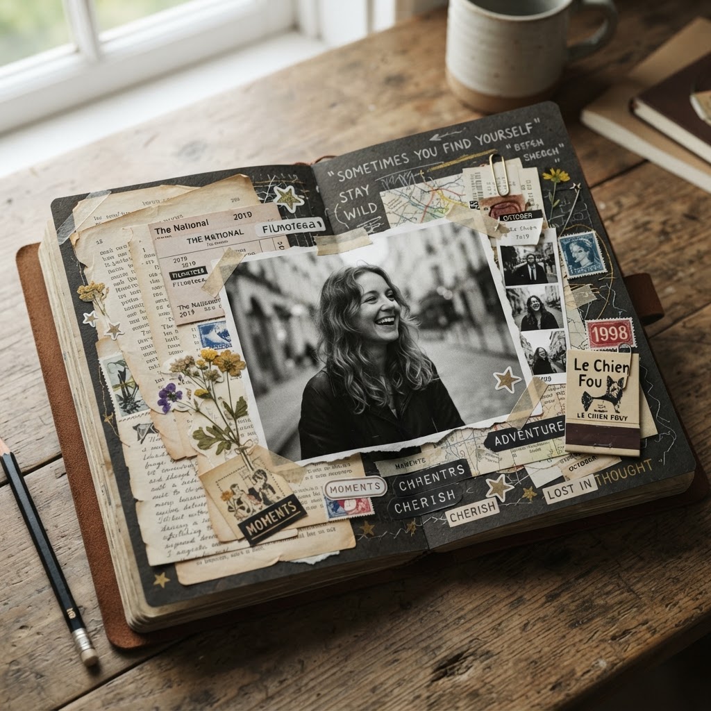 Colagem Estética de Scrapbook