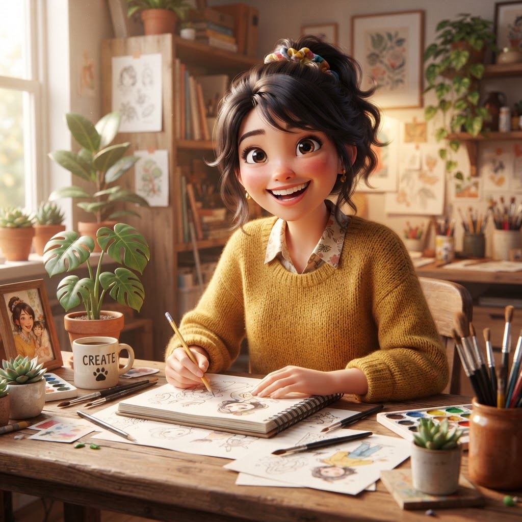 Retrato 3D Estilo Pixar