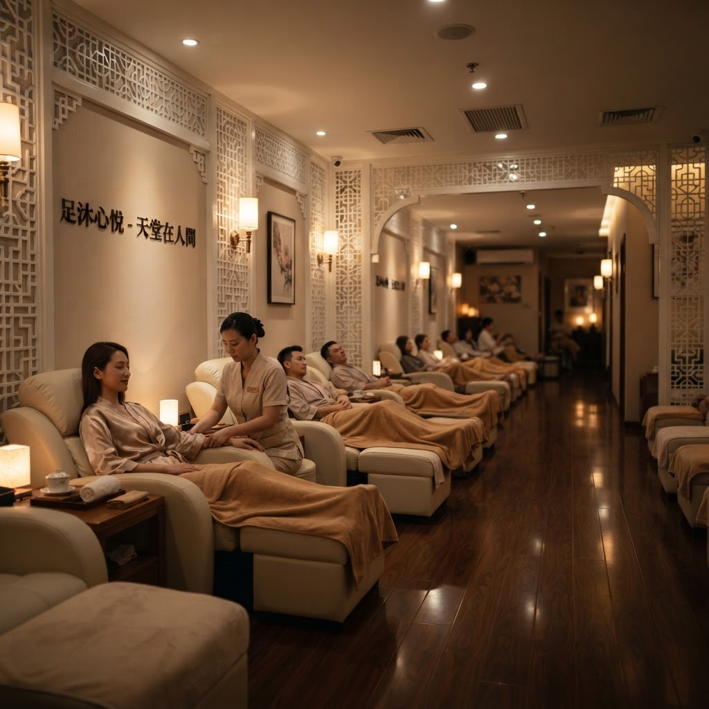 Cinematic Anime: Lounge de Massagem em Hong Kong