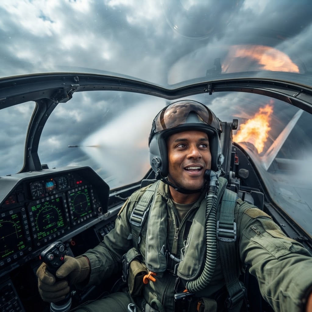 Imagine yourself inside the cockpit of a prototype jet, soaring through a realistic cloudy sky as you break the sound barrier with fiery engines blazing behind you.