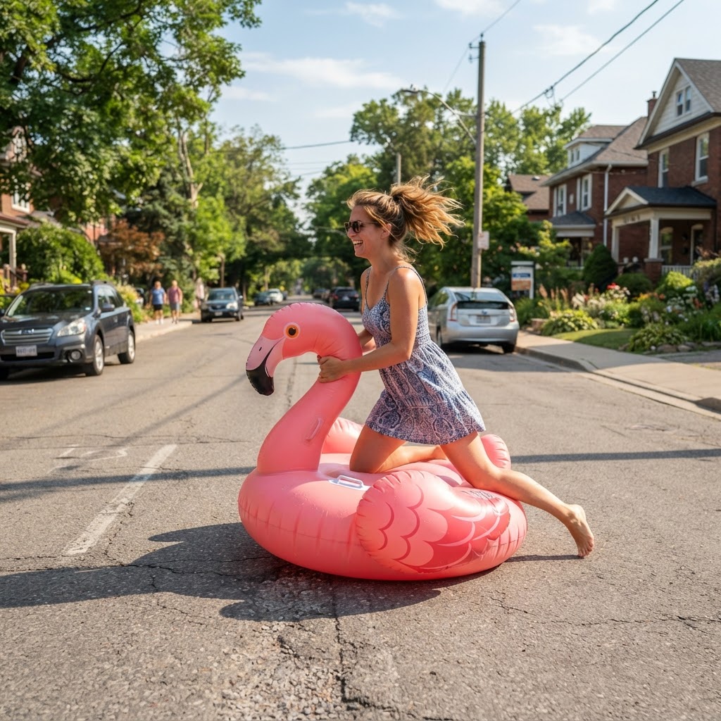 You Riding A Giant Flamingo