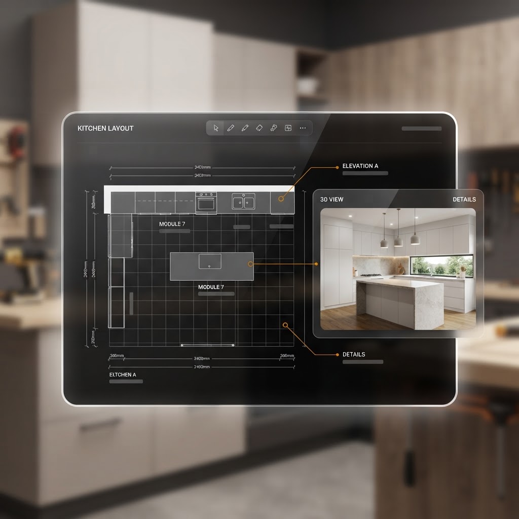 Kitchen Designer — Design in 2D, render in 3D.