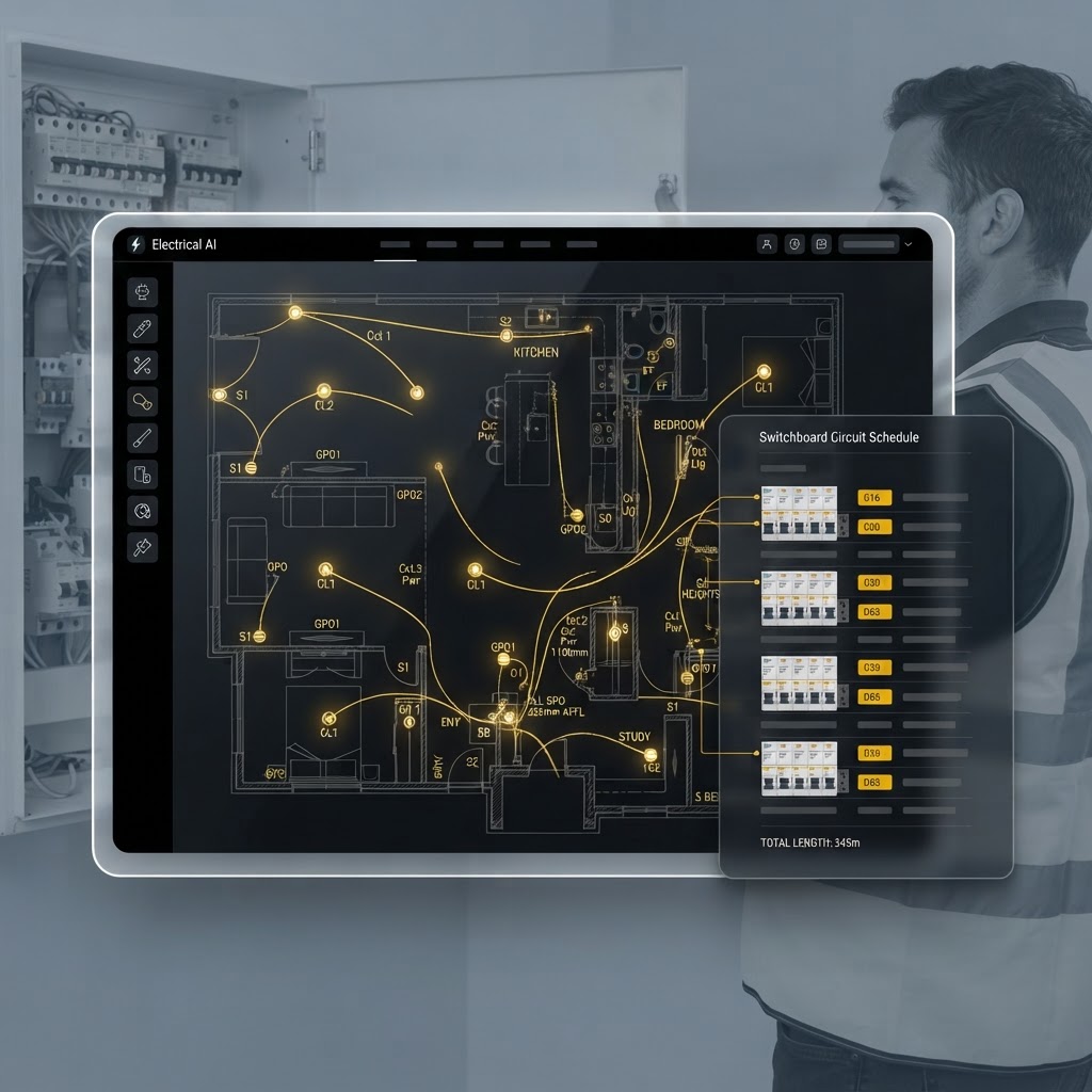 Electrical AI — Every switch, light and power point — placed.