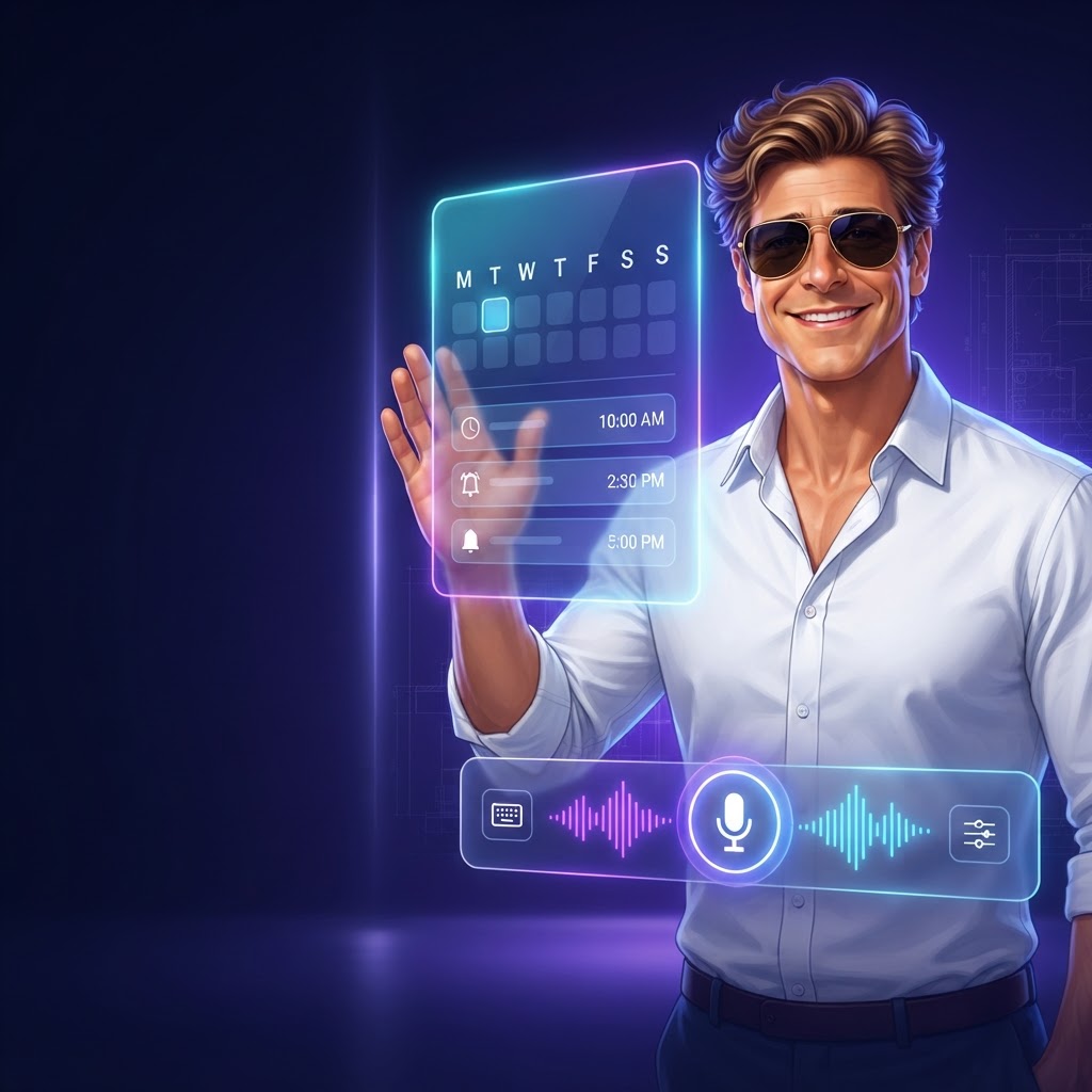 Daniel AI with a weekly plan and reminders, and the voice control bar below