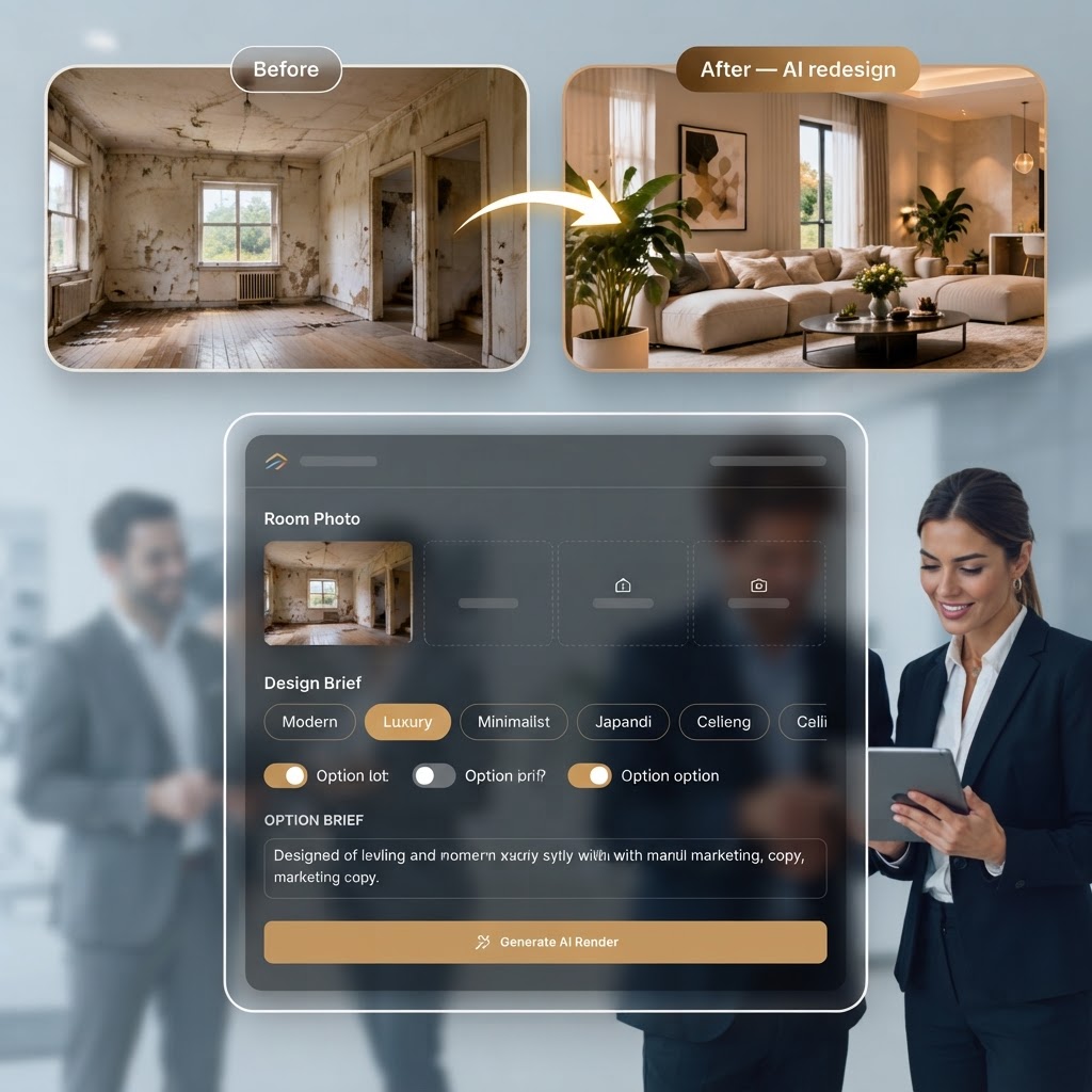 Interior Design AI — Your strongest visual feature.