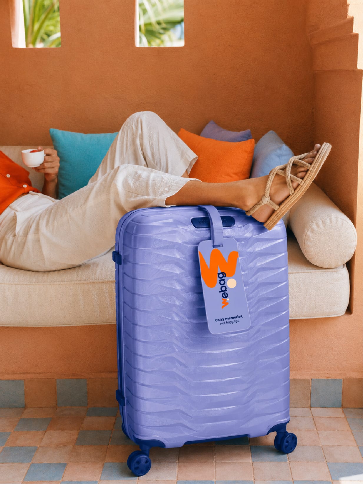 Relaxing with Webag luggage delivery
