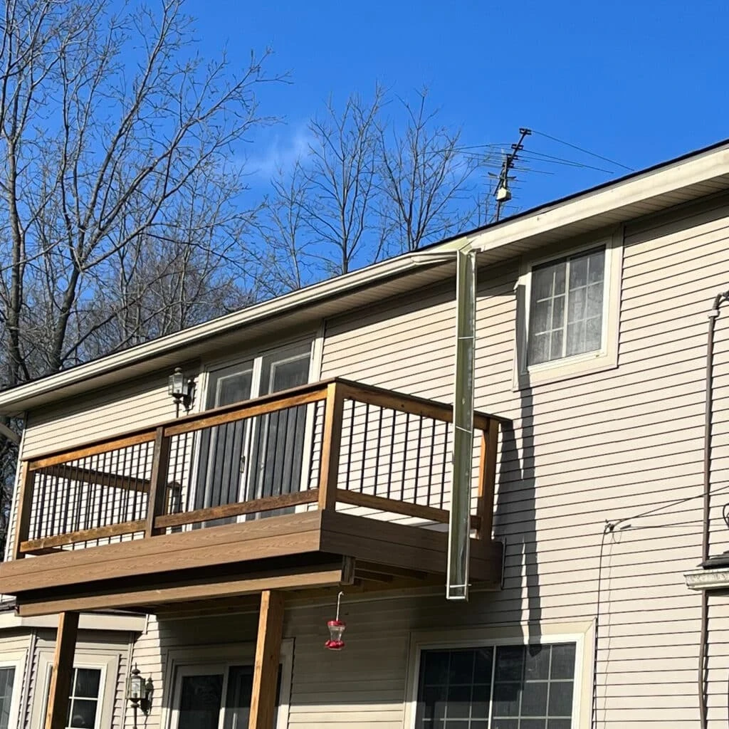 Seamless gutter system installed on Hudson area home