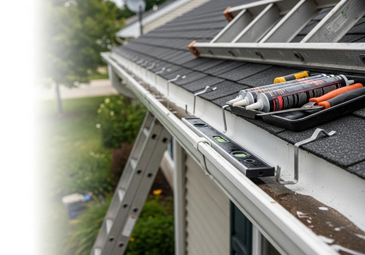 Seamless gutter system installed on Eau Claire area home