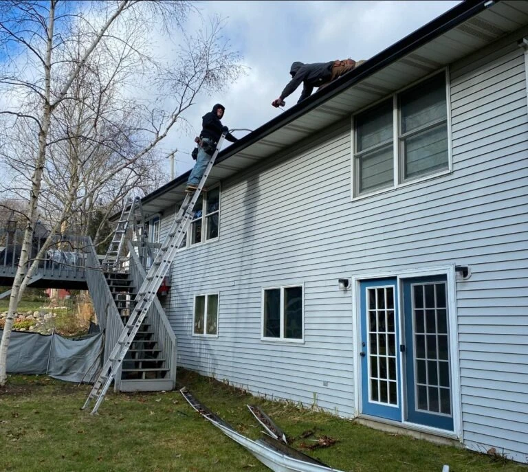 Seamless gutter system installed on River Falls area home