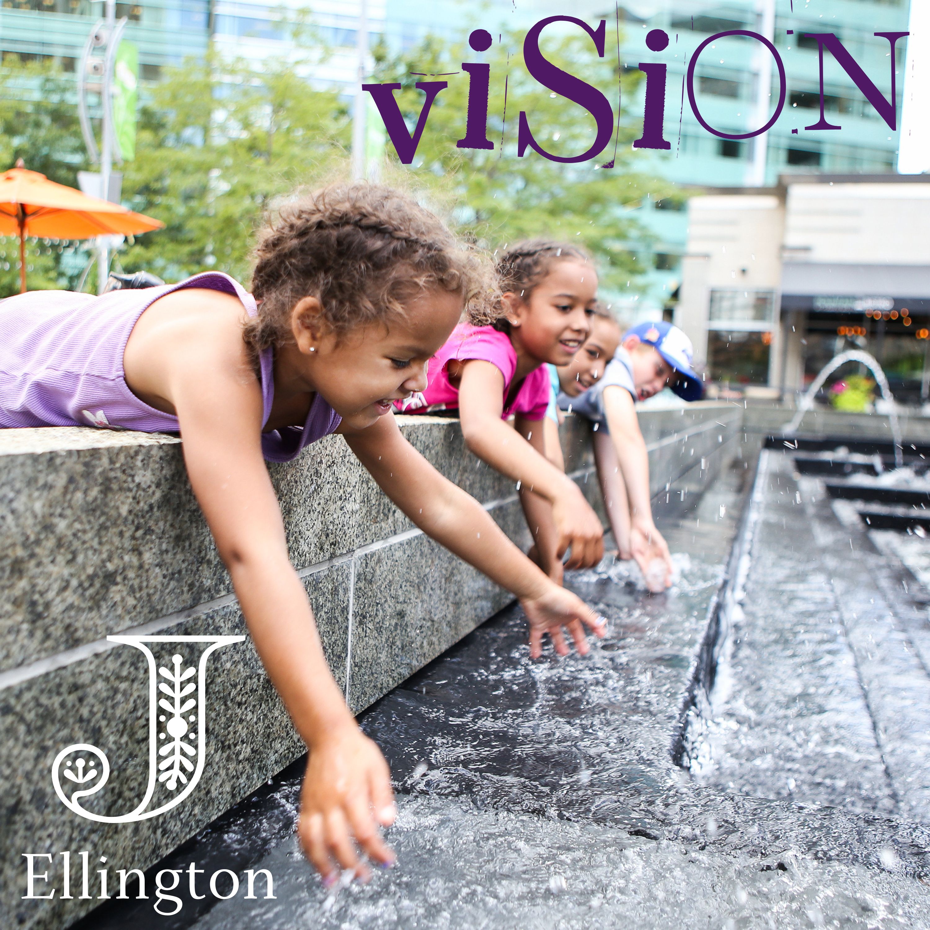Voice Up Vision — children reaching into a fountain