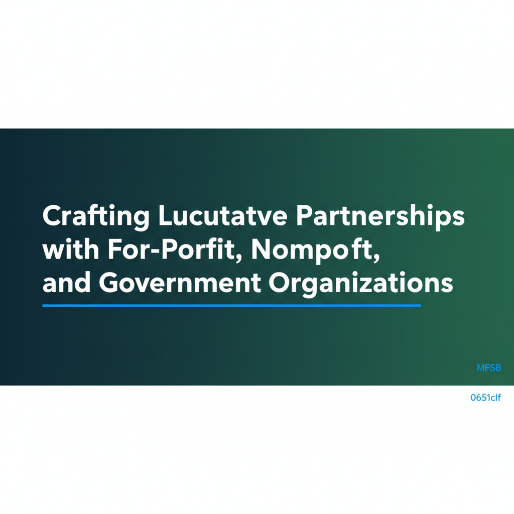 Crafting Lucrative Partnerships with For-Profit, Nonprofit, and Government Organizations
