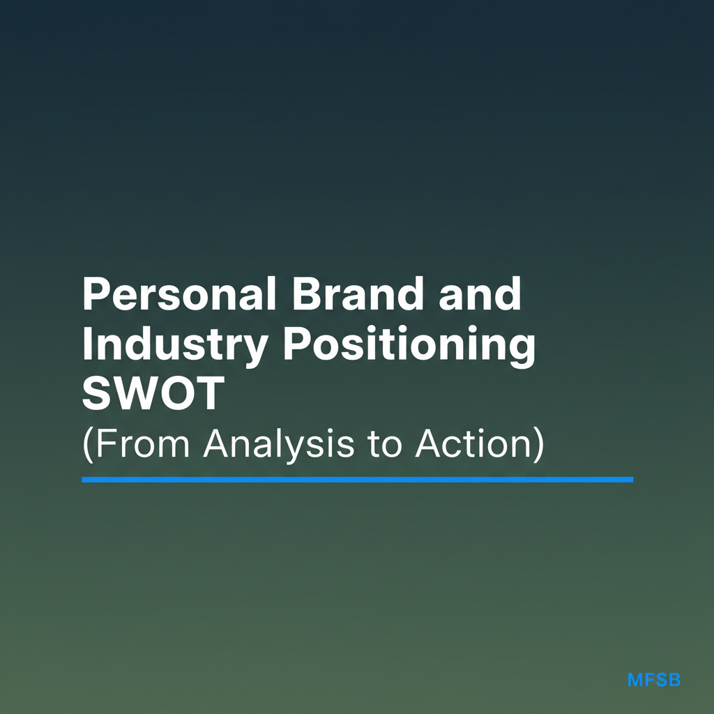 Personal Brand and Industry Positioning SWOT (From Analysis to Action) framework