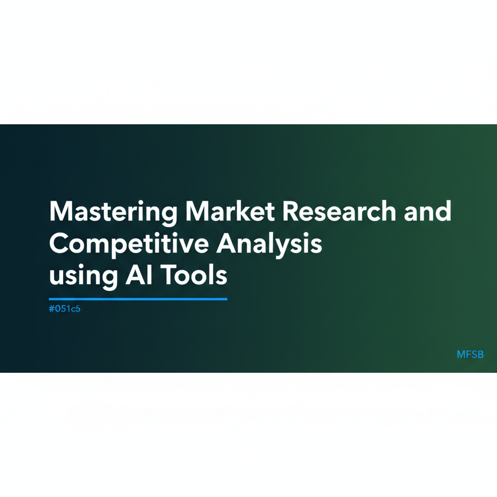 Mastering Market Research and Competitive Analysis using AI Tools