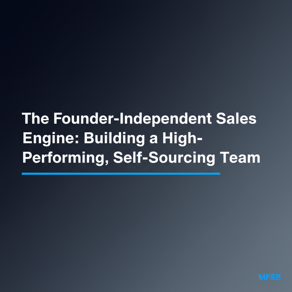 The Founder-Independent Sales Engine: Building a High-Performing, Self-Sourcing Team framework