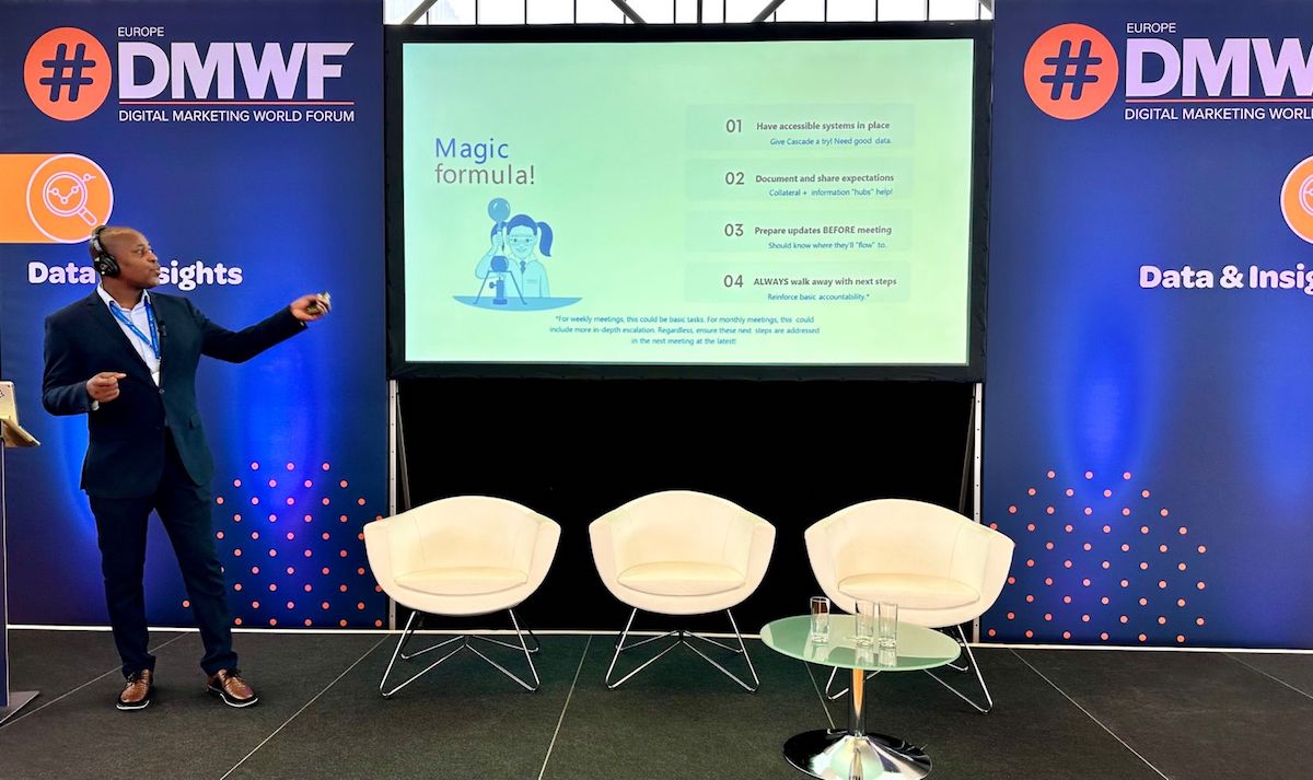 Jimmy Newson presenting at the Digital Marketing World Forum
