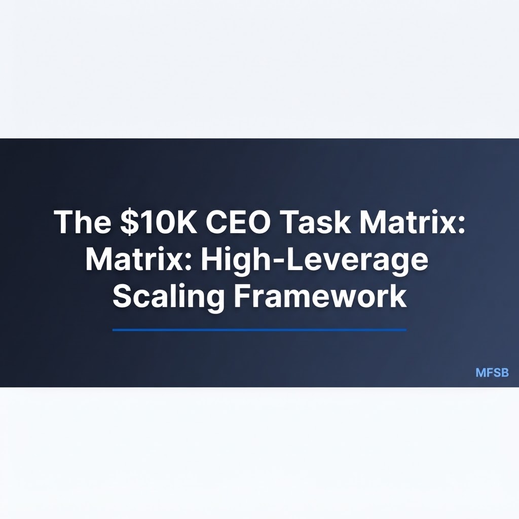 The $10K CEO Task Matrix: High-Leverage Scaling Framework