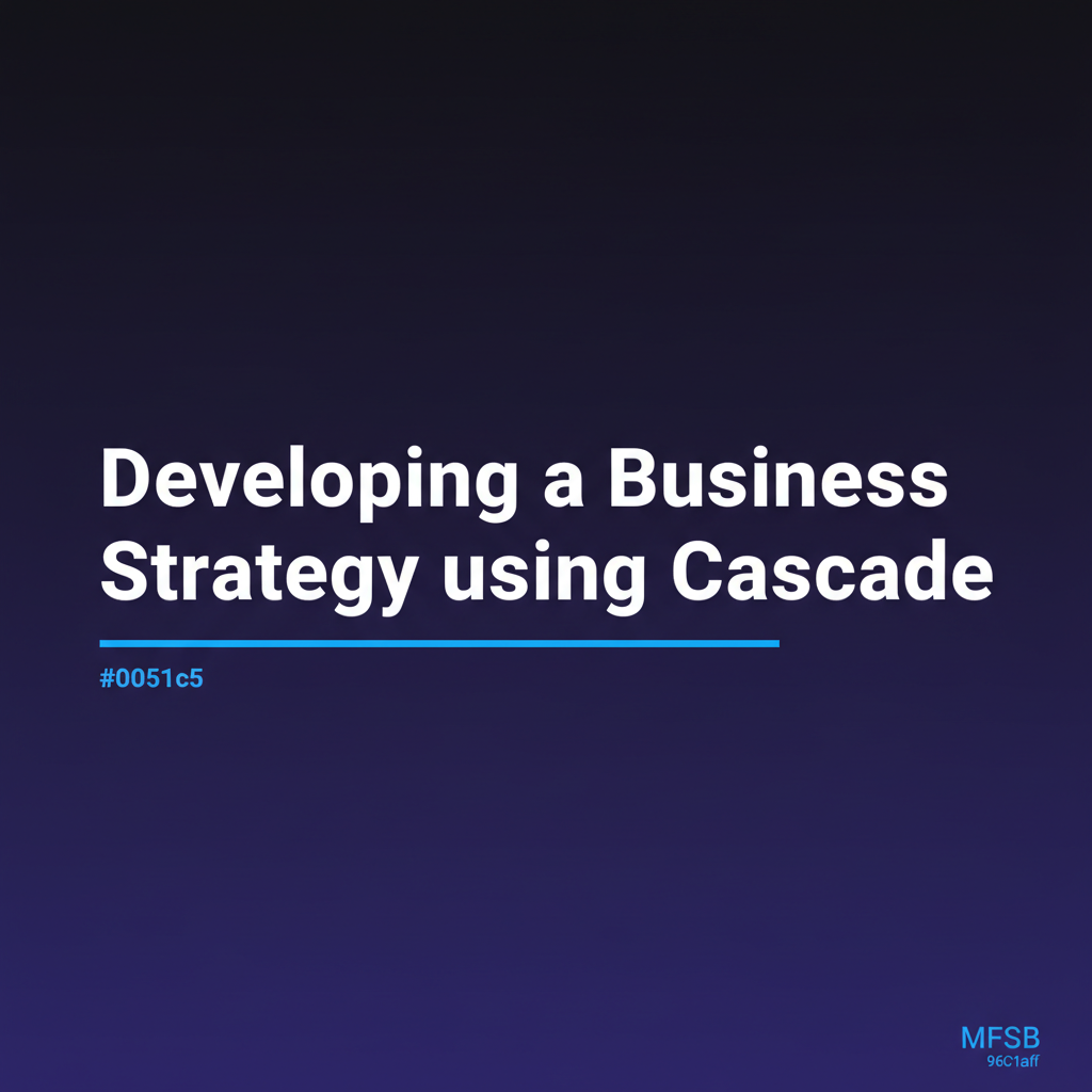 Developing a Business Strategy using Cascade
