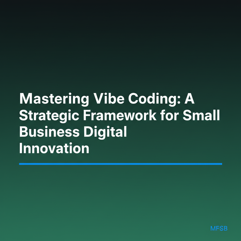 Mastering Vibe Coding: A Strategic Framework for Small Business Digital Innovation framework header