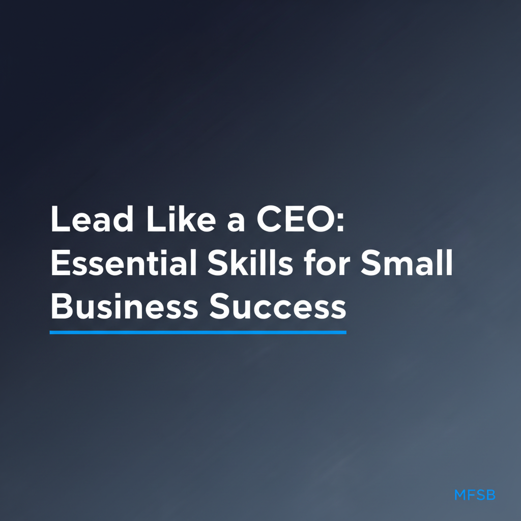 Lead Like a CEO: Essential Skills for Small Business Success