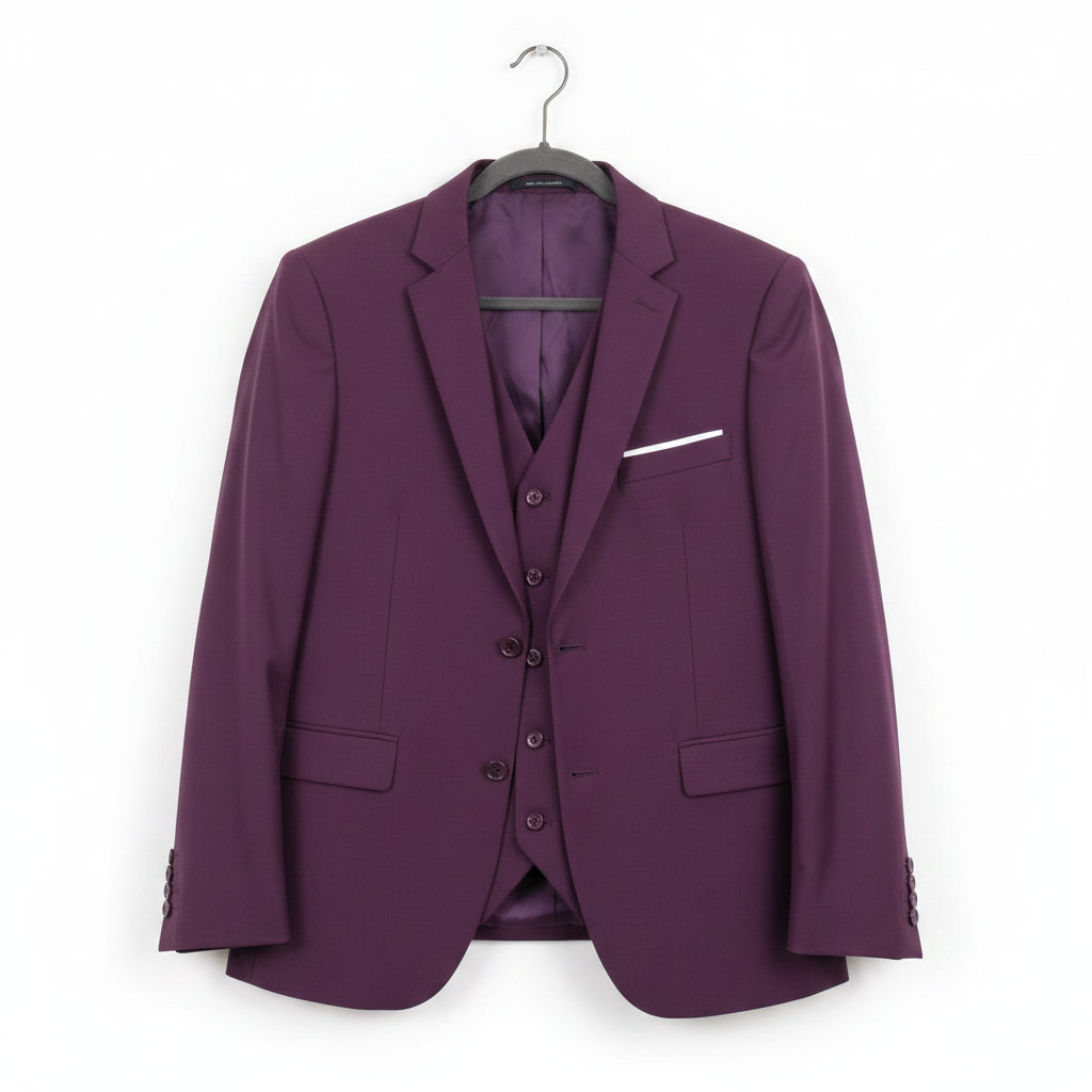 Purple 3-Piece Men's Suit Jacket