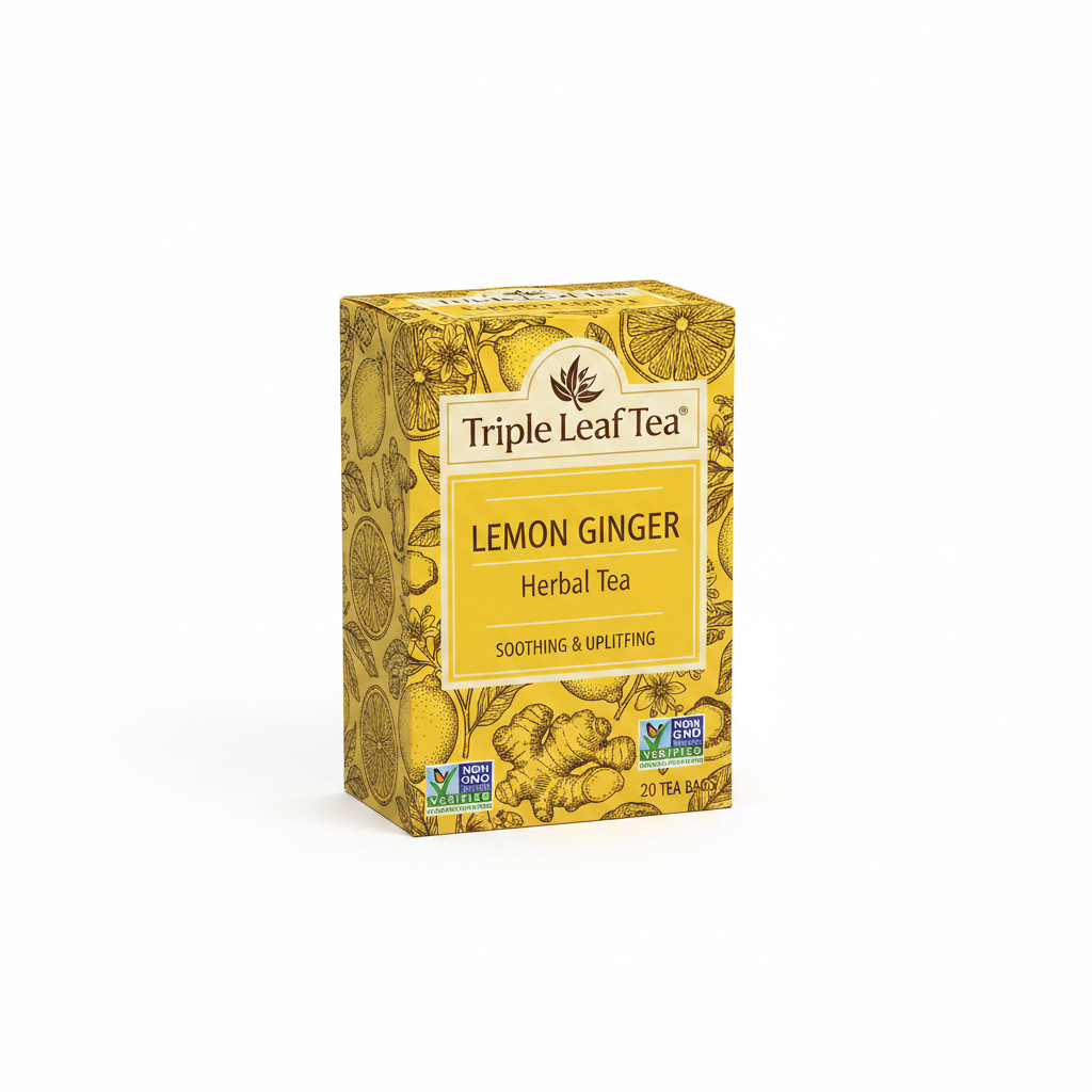 Triple Leaf Tea Lemon Ginger Herbal Tea – 20 Tea Bags