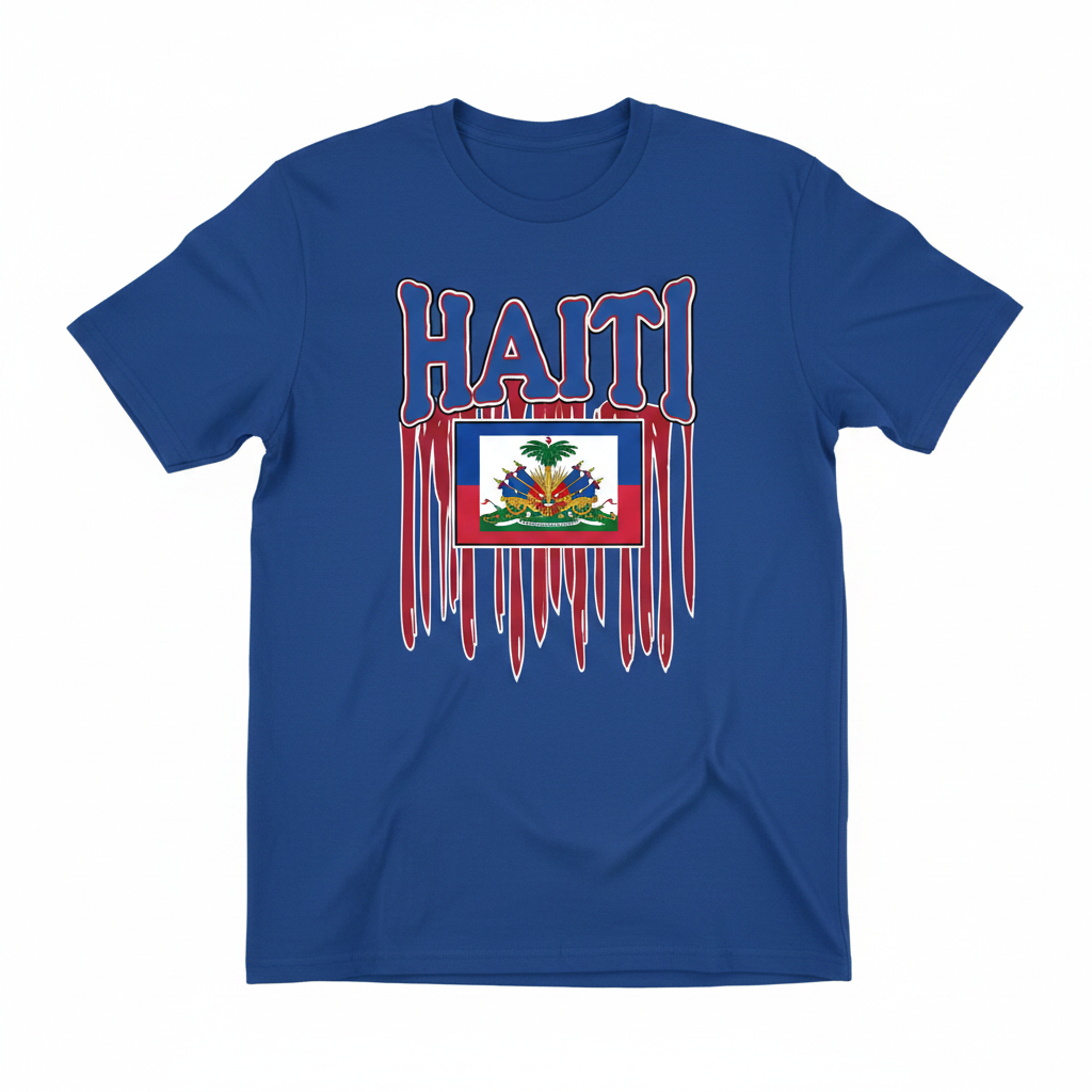 Haiti Drip Graphic T-Shirt – Royal Blue
