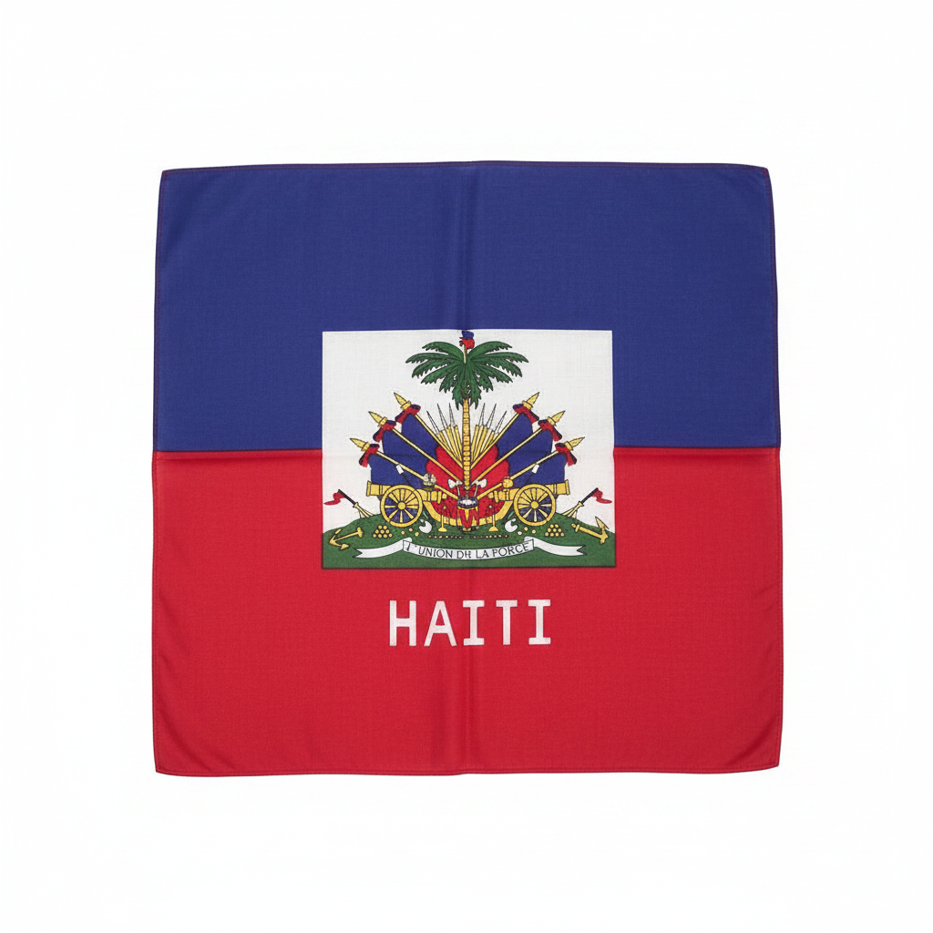 Haiti Flag Cotton Bandana – 100% Cotton