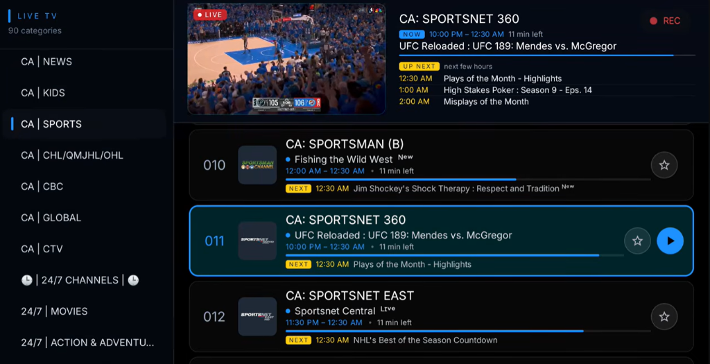 Advanced Live TV Navigation