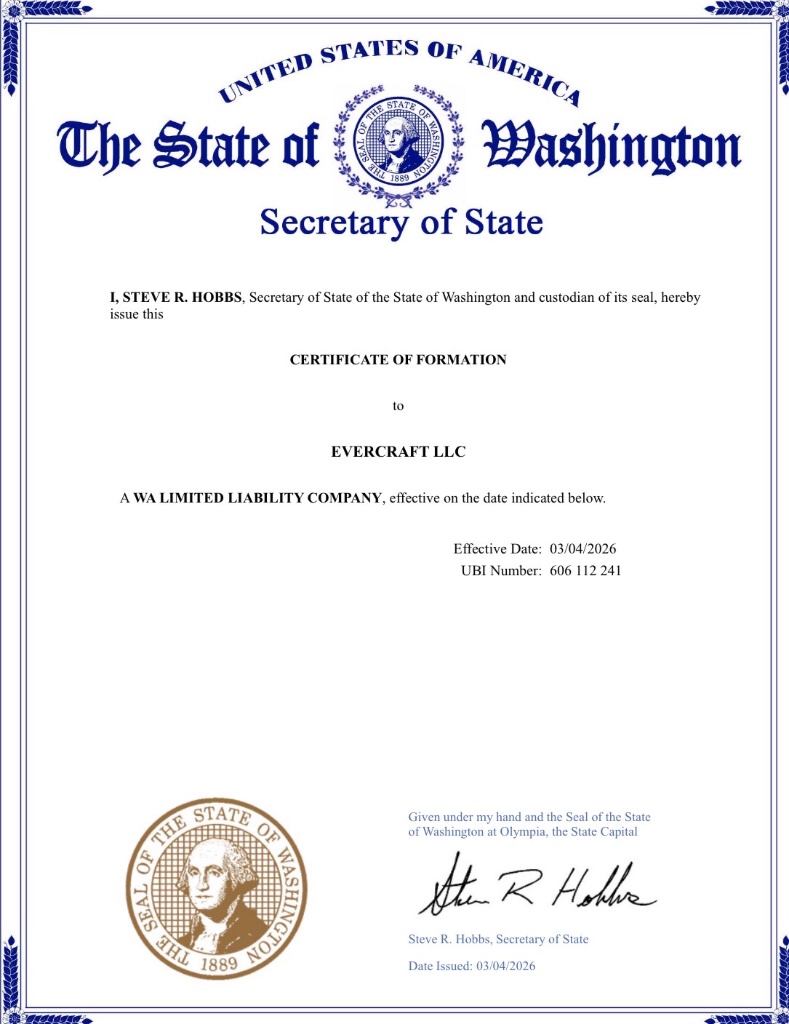 Washington LLC Certificate