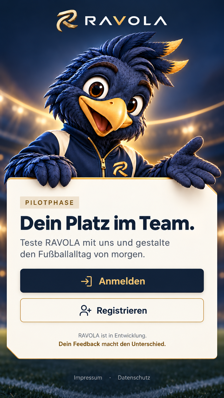 RAVOLA – RAVO heißt dich zur Pilotphase willkommen.