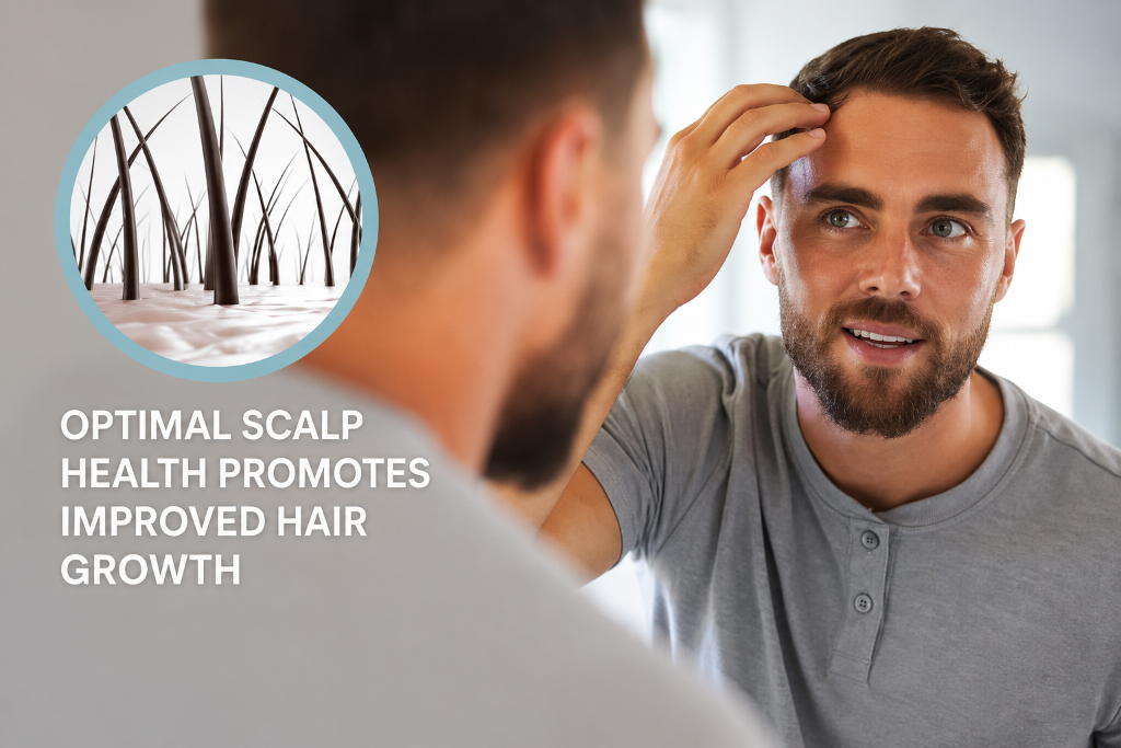TrichoLúmen — optimal scalp health promotes improved hair growth for men