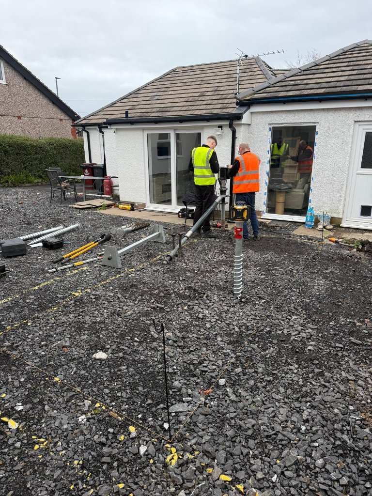 Ground screw foundation project serving Greater London
