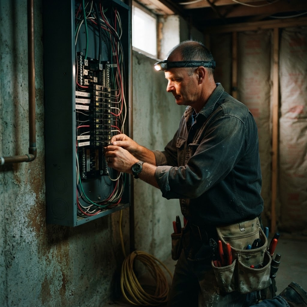 Electrical crew at work