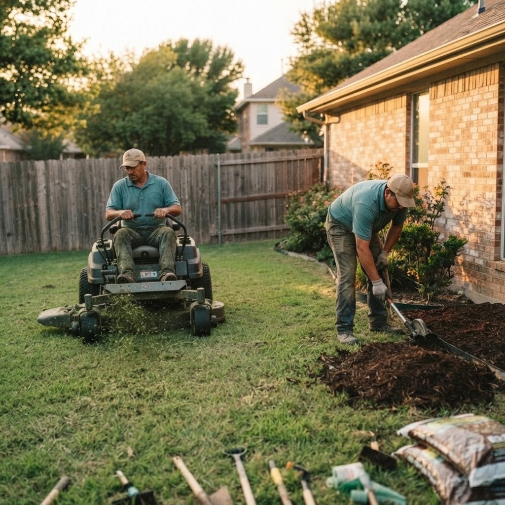 Landscaping crew at work
