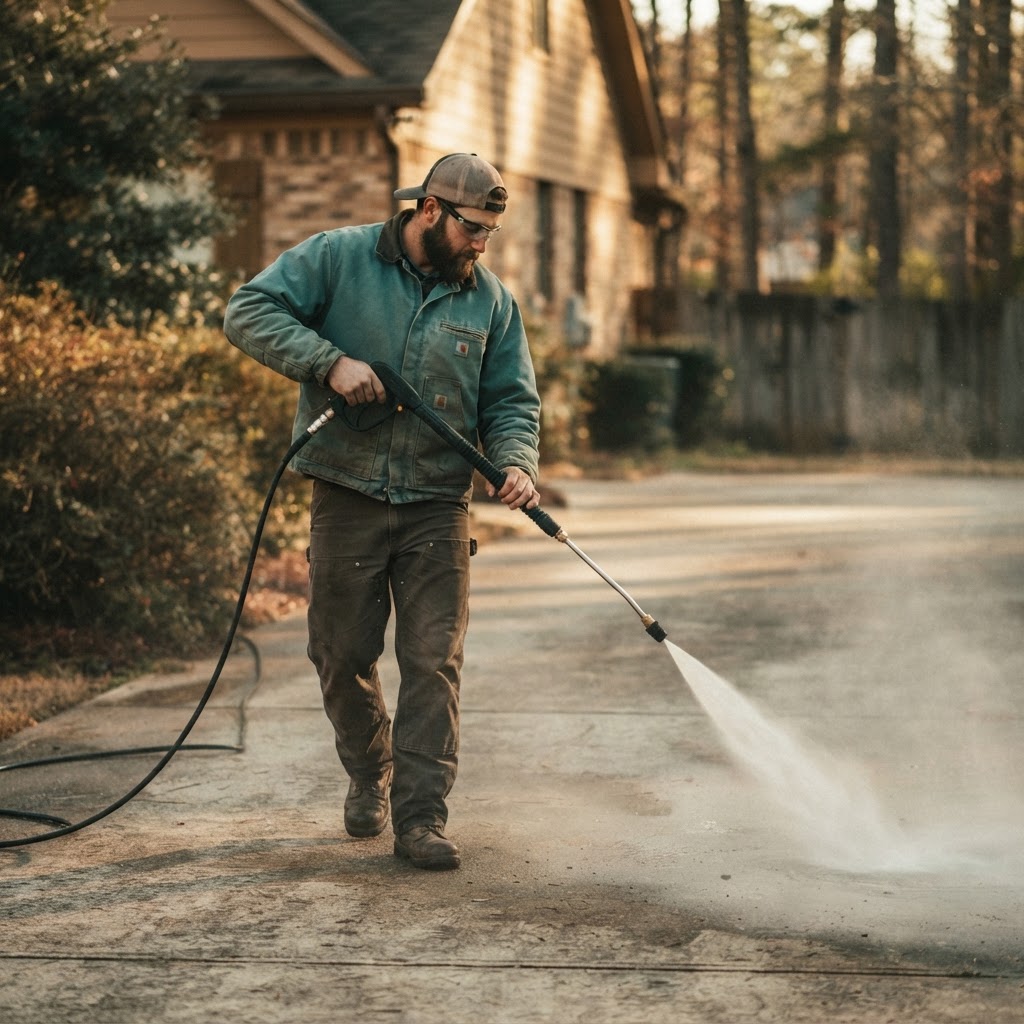 Pressure Washing crew at work