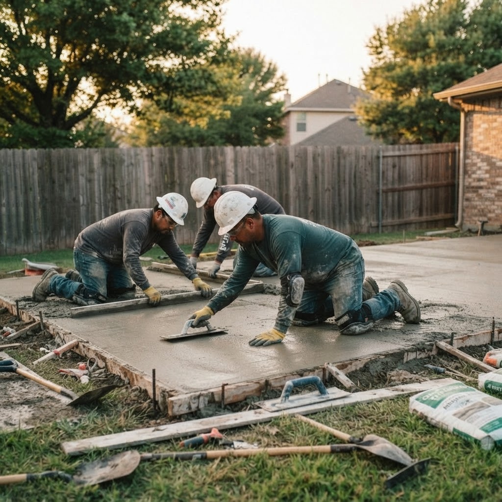 Concrete crew at work