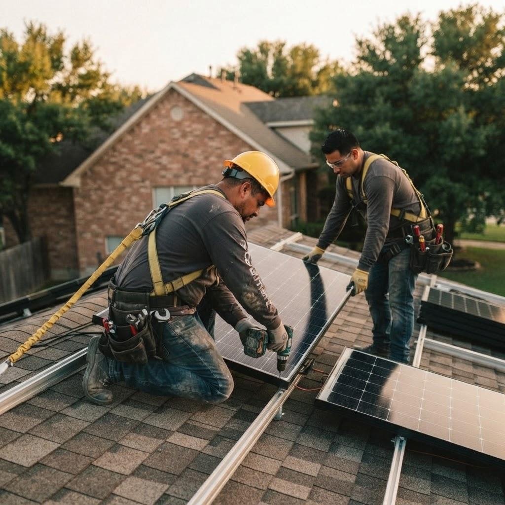 Solar crew at work
